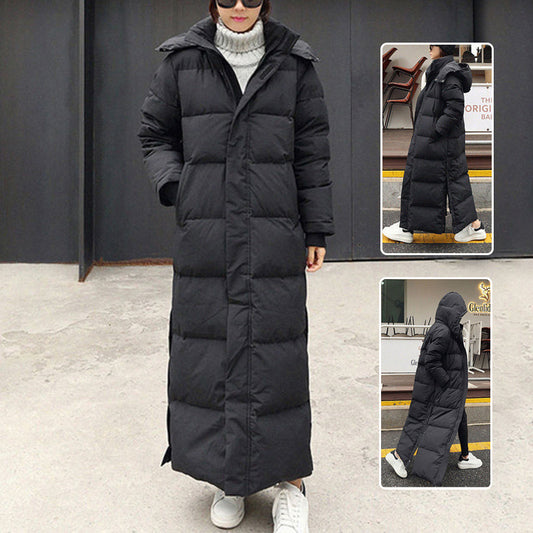 Winter Long Duvet Coat Warm Hooded Ankle Length Thickened Parka | Beige or Black