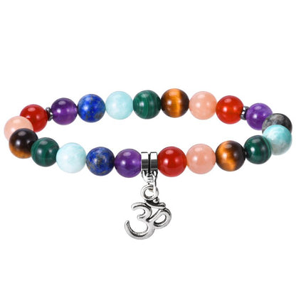 Chakra Crystal Bracelet with Om Pendant Livloko London ScentiMelti Wax Melts