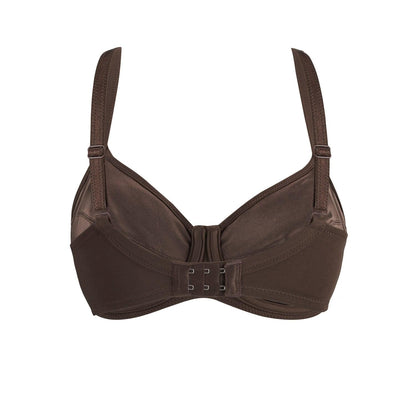 Cocoa-Underwired Silk & Organic Cotton Full Cup Bra with removable paddings