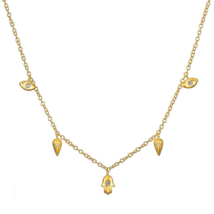 Aara Luxe 18k Gold Plated Hamsa Necklace - ScentiMelti Home Fragrance, Beauty & Gifts UK