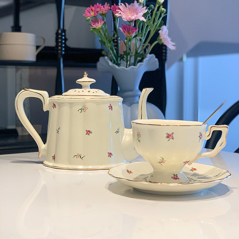 French Retro Light Luxury Floral Afternoon Tea Teapot ScentiMelti ScentiMelti Wax Melts