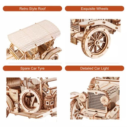 ROKR 3D Wooden Puzzle DIY Model Vintage Car MC801 Building Toys Gifts For Teens - ScentiMelti Home Fragrance, Beauty & Gifts UK