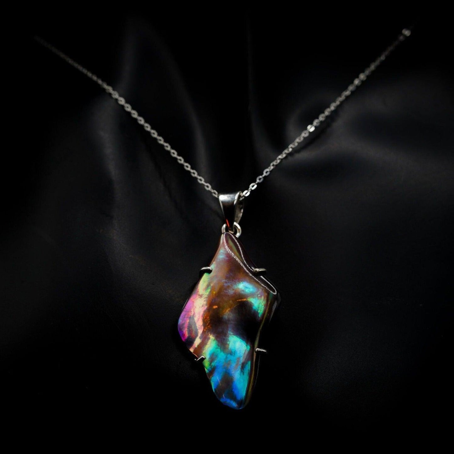 Abalone Shell Pendant Black Feather Design ScentiMelti Wax Melts