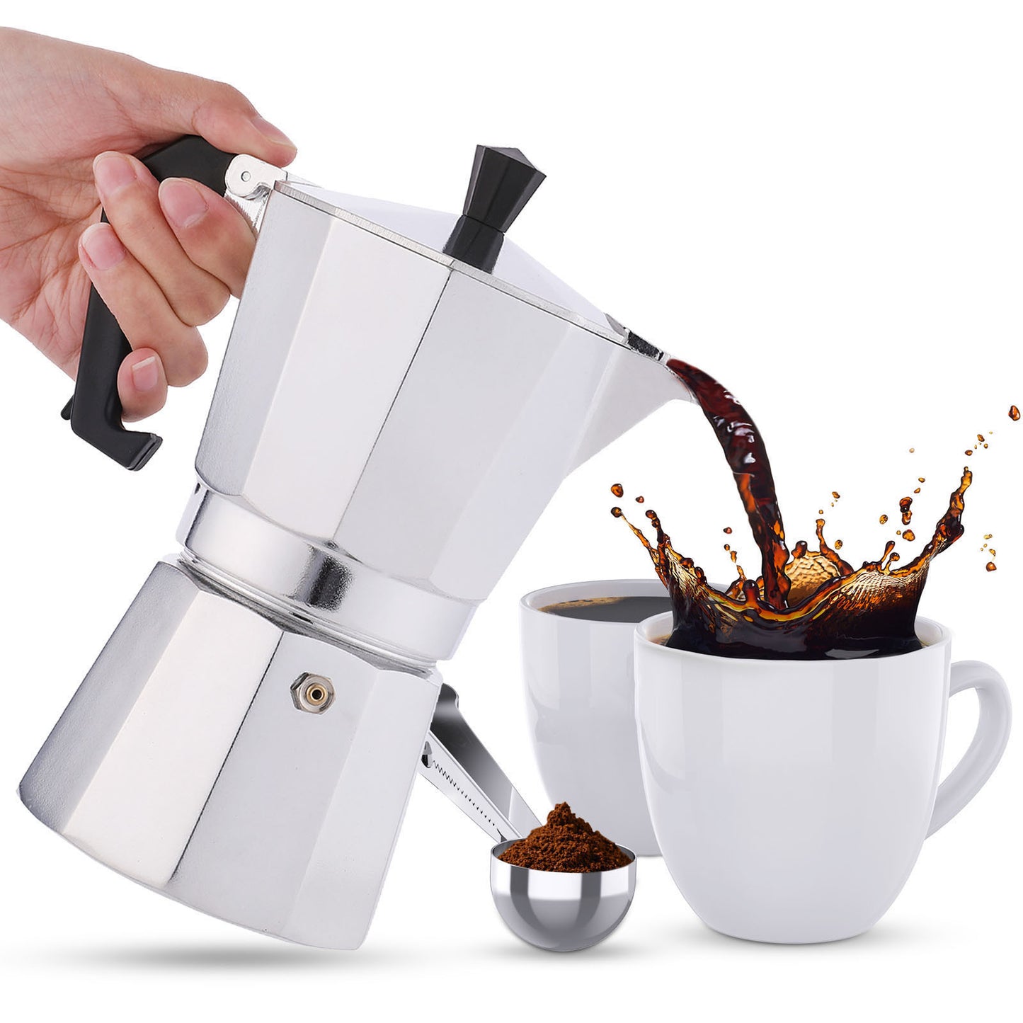 RAINBEAN Stovetop Espresso Maker 180ml For 3 Cups Espresso, Italian Moka Pot Coffee Maker, For Coffee Latte Mocha Cappuccino Macchiato Cuban Cafe Makers, Silver ScentiMelti Home Fragrance, Beauty & Gifts UK ScentiMelti Wax Melts