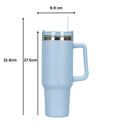 Stainless Steel Water Tumbler 40 Oz Cup Handle Straw Insulated Bottle Dupe Mug - ScentiMelti  Stainless Steel Water Tumbler 40 Oz Cup Handle Straw Insulated Bottle Dupe Mug