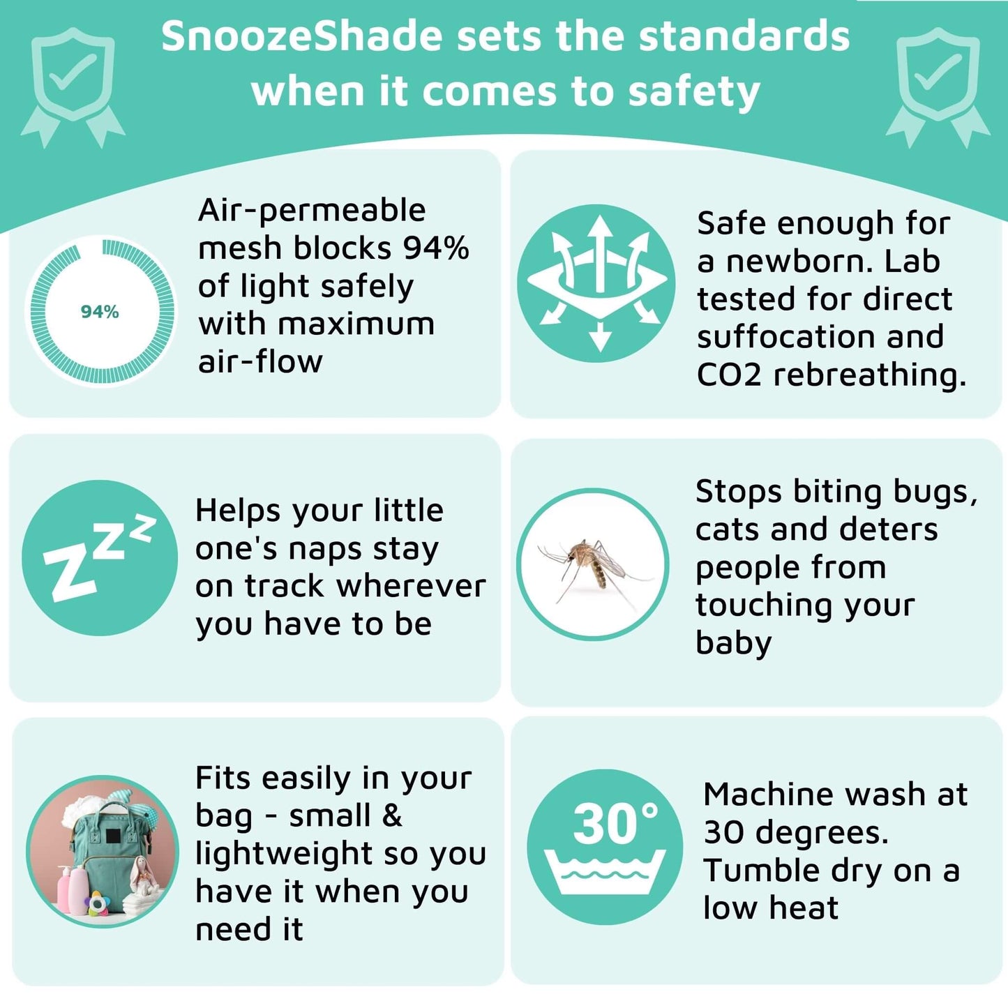 SnoozeShade Plus Deluxe (6m+) Universal-fit buggy & pushchair sun shade & baby sleep aid | Blocks up to 97.5% of UV - ScentiMelti Home Fragrance, Beauty & Gifts UK