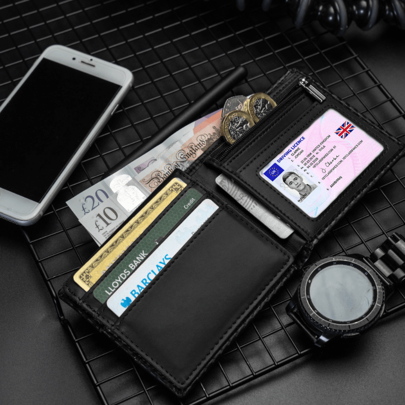 RFID Card Holder Black Wallet for Men - ScentiMelti Home Fragrance, Beauty & Gifts UK