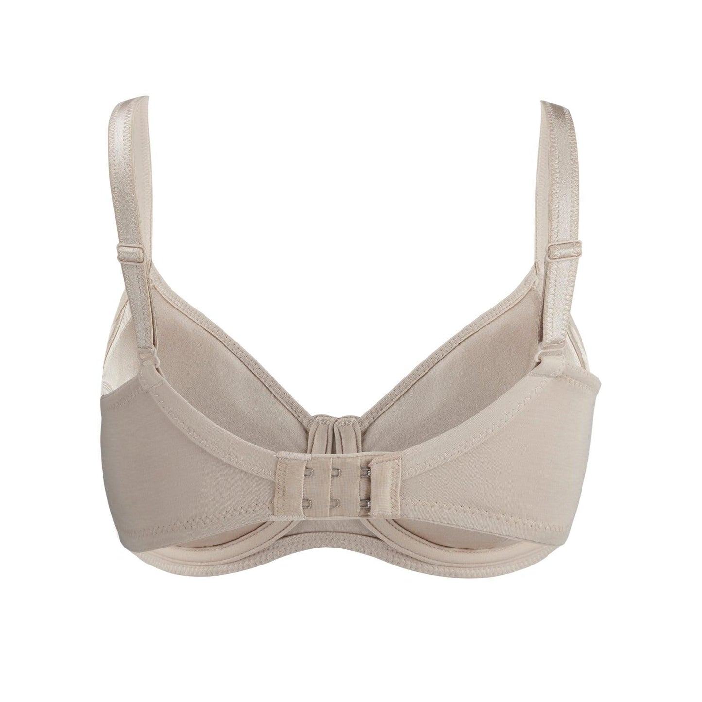 Ivory-Underwired Silk & Organic Cotton Full Cup Bra with removable paddings