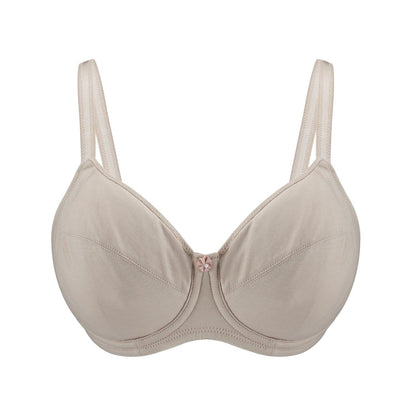 Ivory-Underwired Silk & Organic Cotton Full Cup Bra with removable paddings