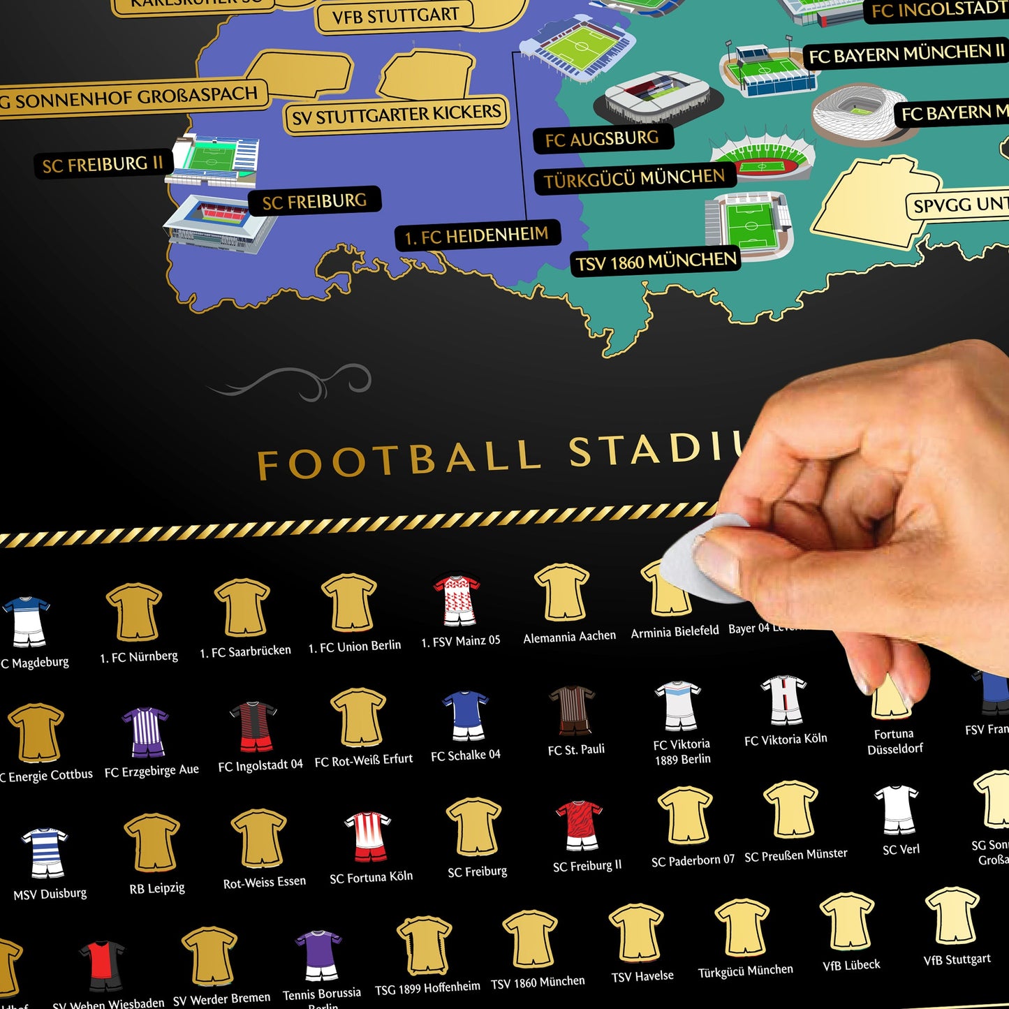 Germany Football Stadium Scratch-Off Map Football Stadium Maps ScentiMelti Wax Melts