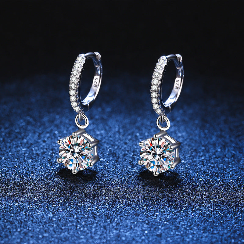 Liliana Six-claw D Colour Moissanite Earrings