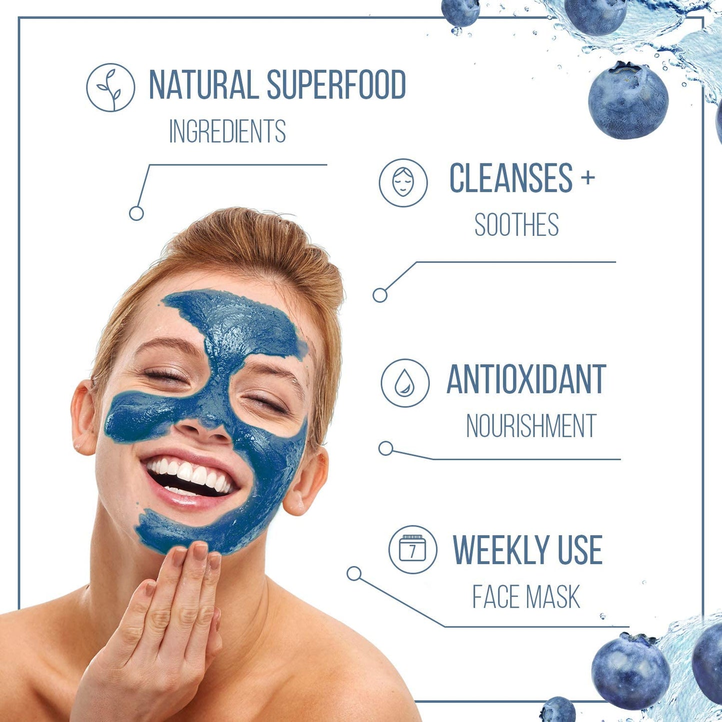 7th Heaven Superfood Blueberry Mud Mask, Soothing and Hydrating Mask with Refreshing Raspberry and Anti-oxidant Blueberry - Ideal for All Skin Types 10g Beauty Goddess ScentiMelti Wax Melts