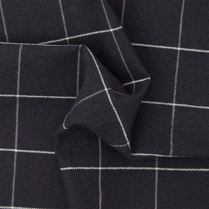 Woven Check Linen Napkin Black 45 x 45cm - ScentiMelti Home Fragrance, Beauty & Gifts UK