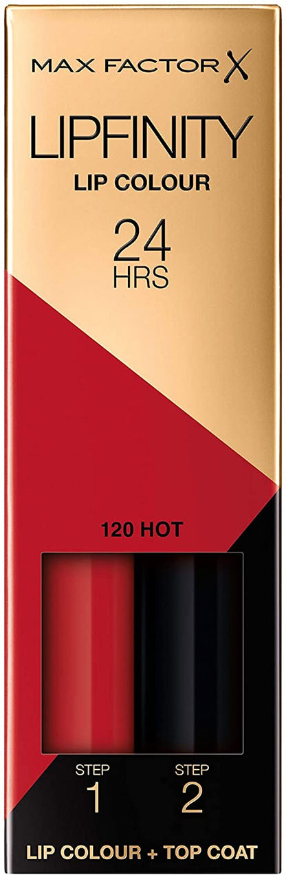 Max Factor Lipfinity Long-Lasting Two Step Lipstick - 120 Hot, 4.2g - ScentiMelti Home Fragrance, Beauty & Gifts UK