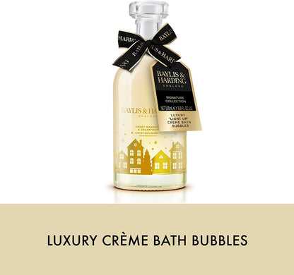 Baylis & Harding Sweet Mandarin & Grapefruit Signature Collection Luxury Light Up Crème Bath Bubbles Decanter 500ml Gift- Vegan Friendly - ScentiMelti Home Fragrance, Beauty & Gifts UK