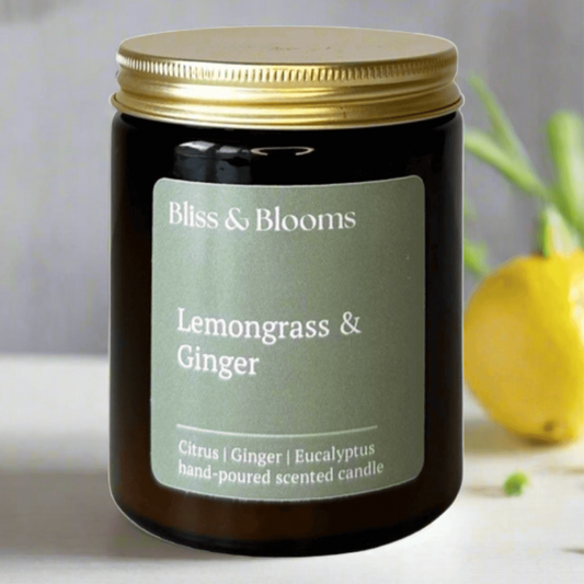 Lemongrass & Ginger Scented Candle Bliss & Blooms ScentiMelti Wax Melts