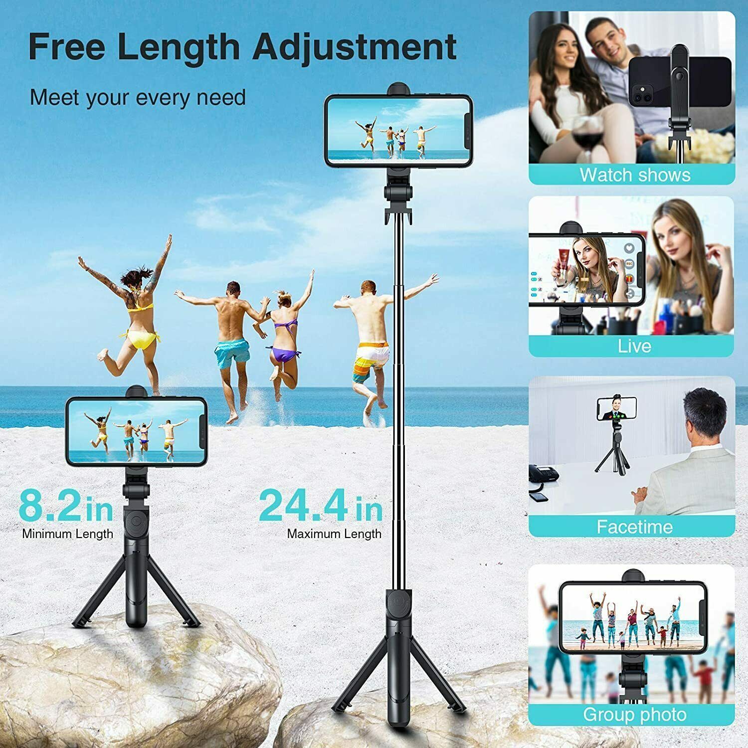 Fit  Telescopic Selfie Stick Bluetooth Tripod Monopod Phone Holder ScentiMelti Home Fragrance, Beauty & Gifts UK ScentiMelti Wax Melts