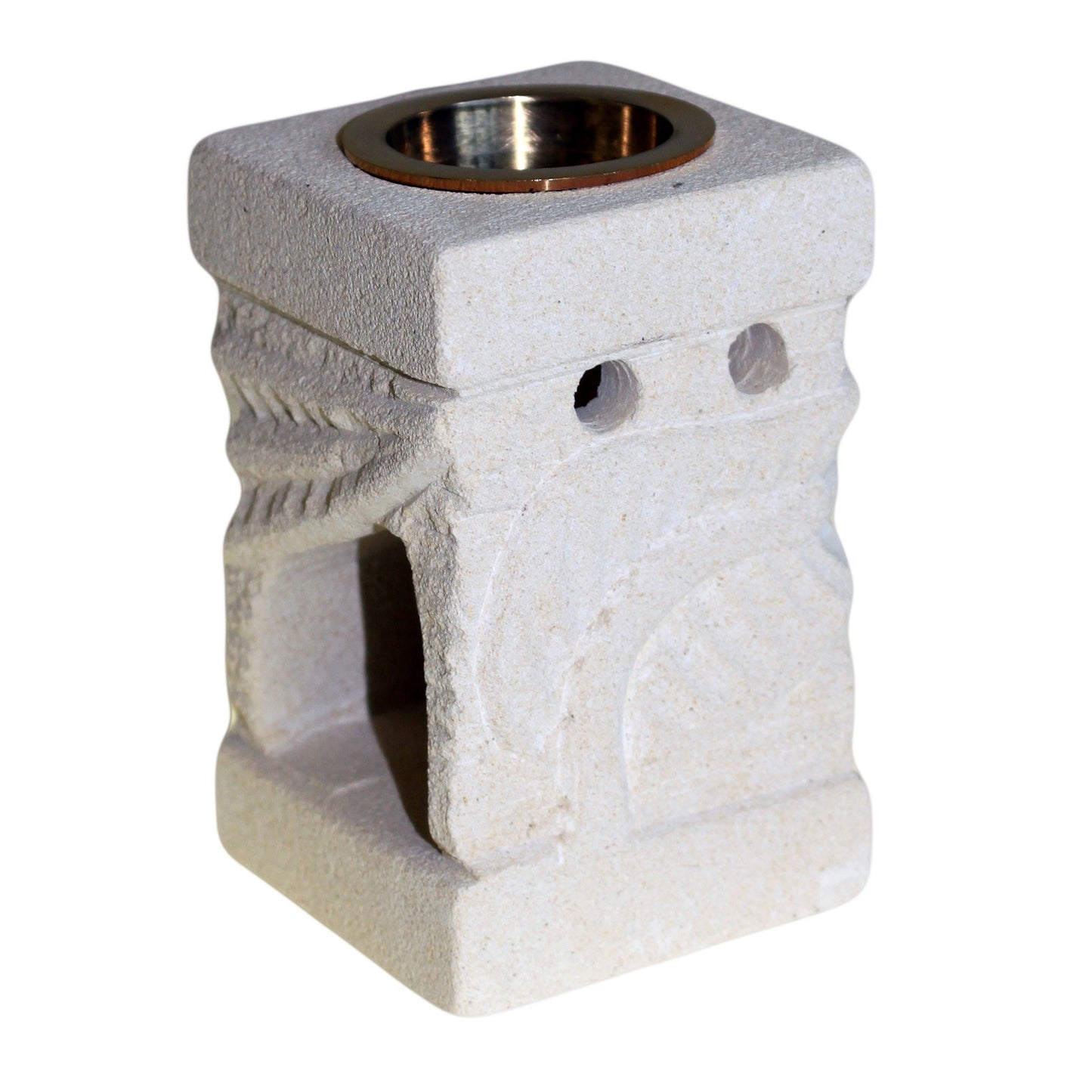 Stone Oil Burner - Carved Leaf - ScentiMelti  Stone Oil Burner - Carved Leaf