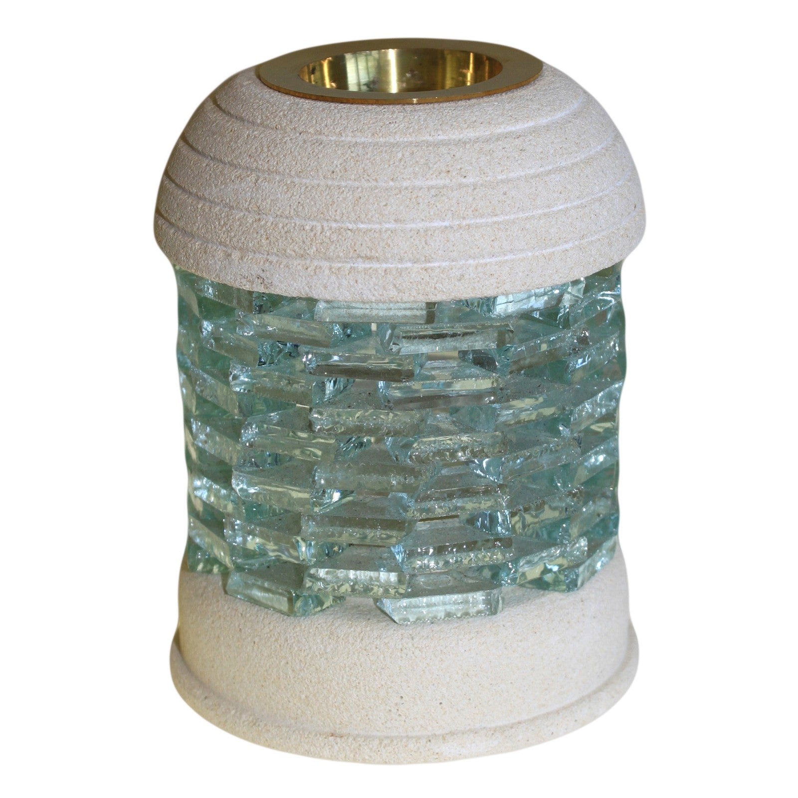 Stone Oil Burner - Round Glass Brick - ScentiMelti  Stone Oil Burner - Round Glass Brick