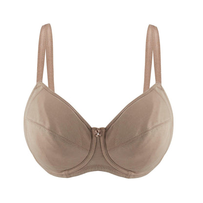 Warm Golden-Underwired Silk & Organic Cotton Full Cup Bra with removable paddings