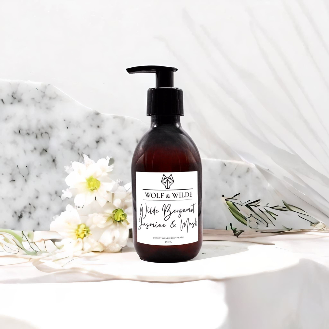 Wilde Bergamot, Jasmine & Musk Luxury 2 In 1 Liquid Soap - Hand & Body 250ML - ScentiMelti Home Fragrance, Beauty & Gifts UK