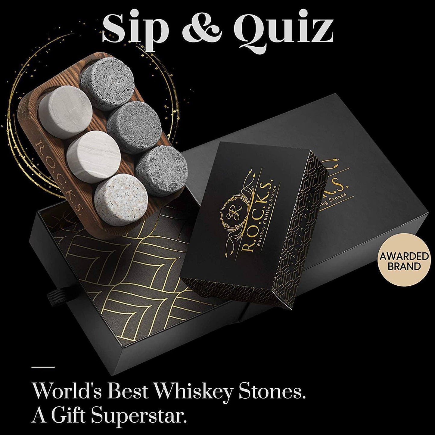 The Rocks x Trivia Quiz Set R.O.C.K.S. Whiskey Chilling Stones ScentiMelti Wax Melts