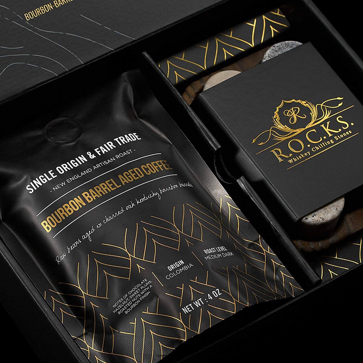 The Gourmet Set - ROCKS x Bourbon Barrel Aged Coffee R.O.C.K.S. Whiskey Chilling Stones ScentiMelti Wax Melts