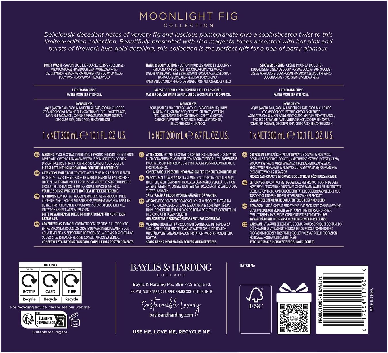 Baylis & Harding Moonlight Fig Lux Bathing Essentials Set