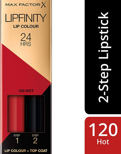 Max Factor Lipfinity Long-Lasting Two Step Lipstick - 120 Hot, 4.2g - ScentiMelti Home Fragrance, Beauty & Gifts UK