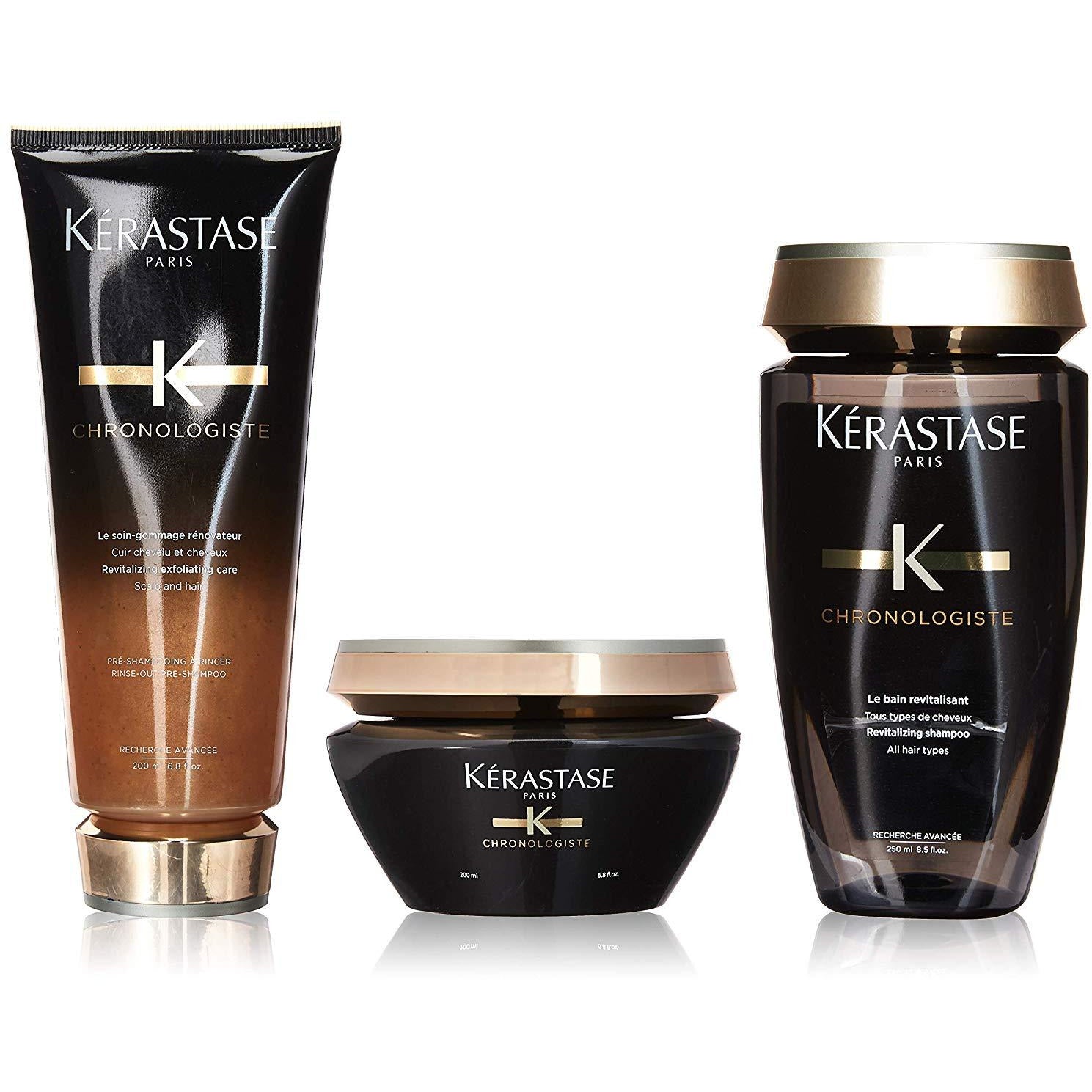 Kérastase Chronologiste Revitalizing Shampoo, Care Conditioner And Balm Treatment Trio - ScentiMelti  Kérastase Chronologiste Revitalizing Shampoo, Care Conditioner And Balm Treatment Trio