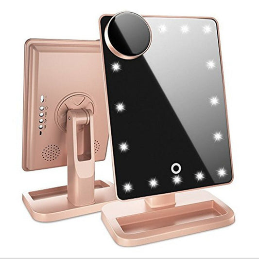 Touch Screen Makeup Mirror With 20 LED Light Bluetooth Music Speaker 10X Magnifying Mirrors Lights - ScentiMelti Home Fragrance, Beauty & Gifts UK