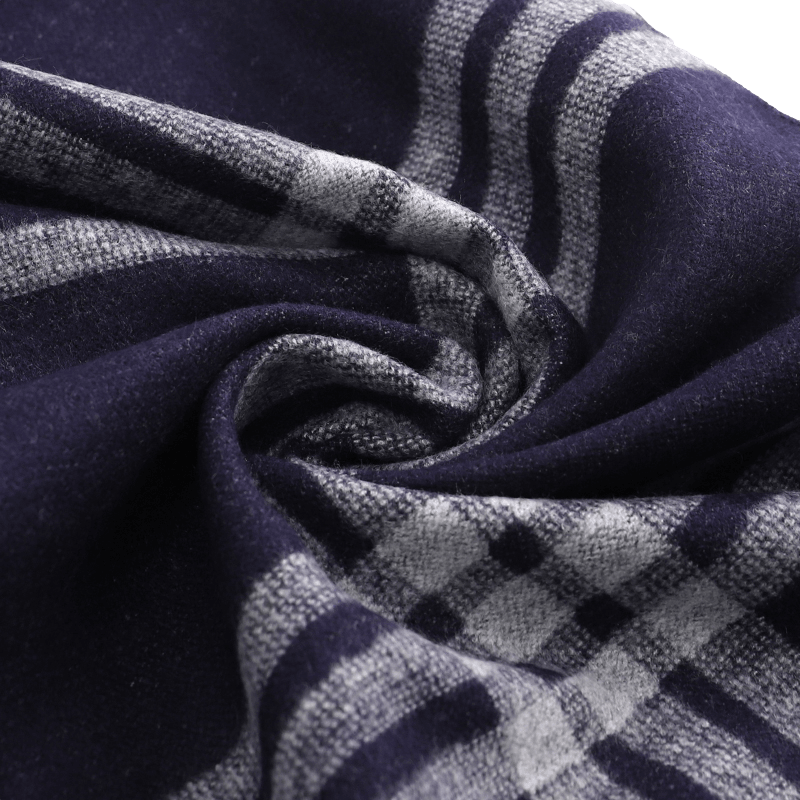 Men's Tartan Wool Scarf Blue Grey - ScentiMelti Home Fragrance, Beauty & Gifts UK