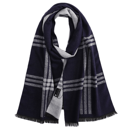 Men's Tartan Wool Scarf Blue Grey - ScentiMelti Home Fragrance, Beauty & Gifts UK