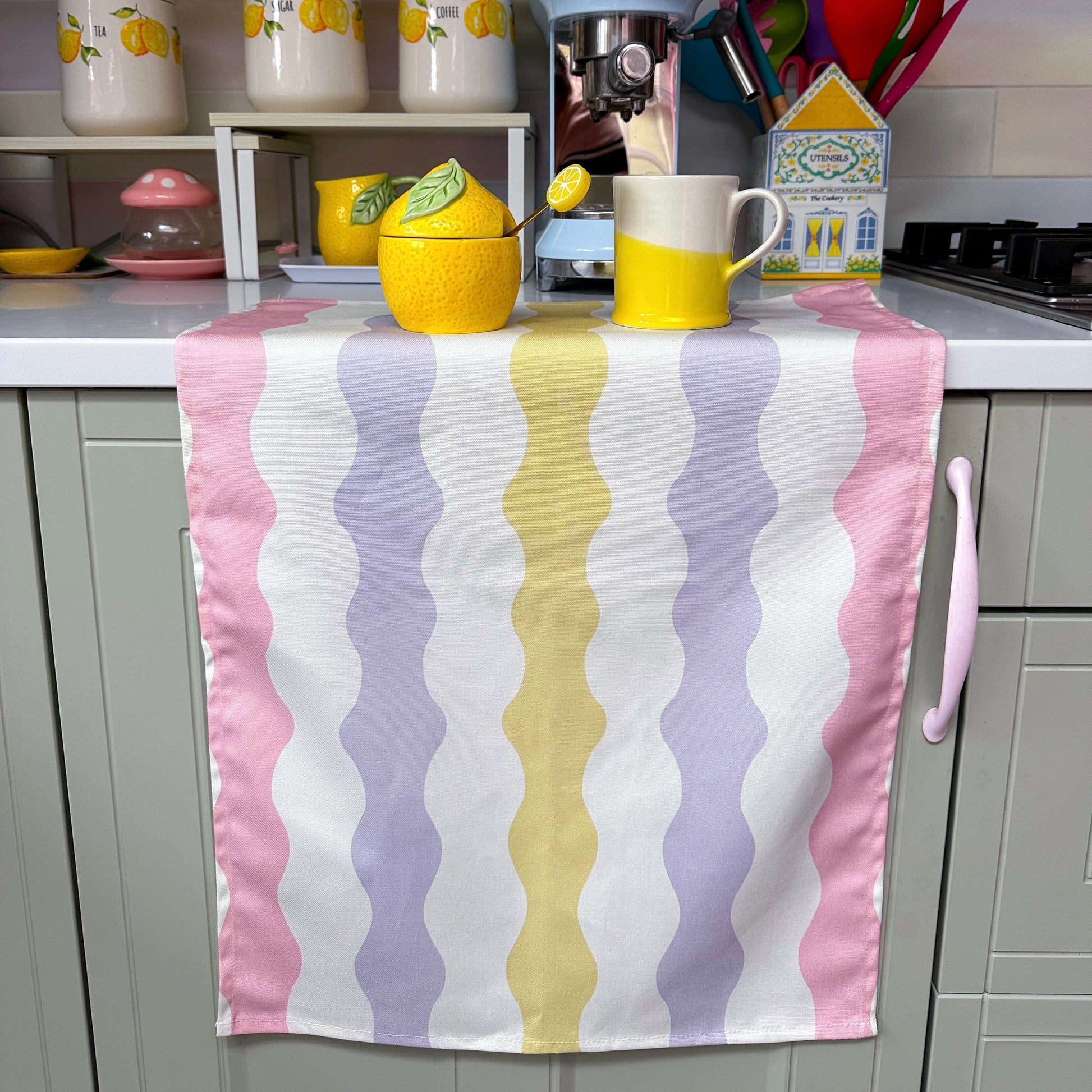 ‘Wiggle With Me’ Pastel Wavy Tea Towel | Kitchen Towel Sorbet Dreams ScentiMelti Wax Melts