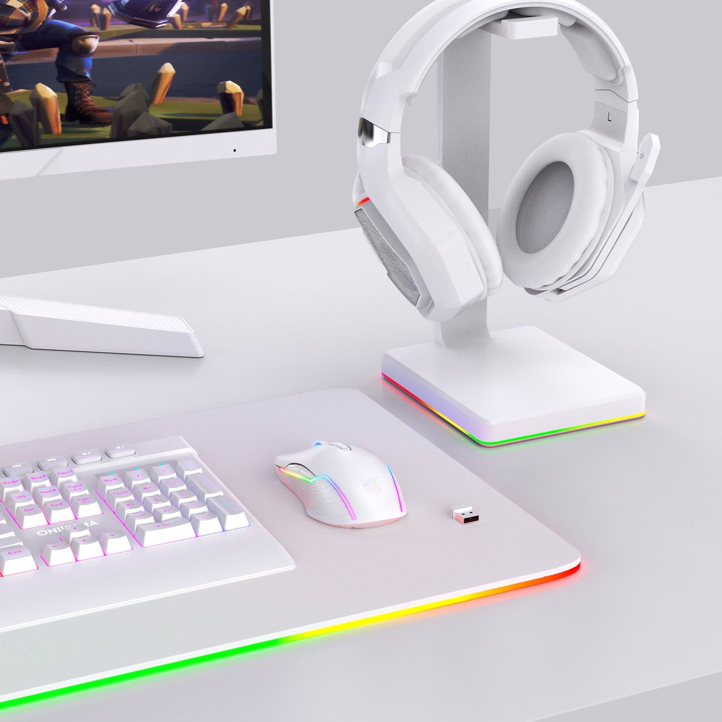 Wireless White Gaming Mouse Office Mouse Work Mouse 3600 adjustable DPI RGB LED Light - ScentiMelti Home Fragrance, Beauty & Gifts UK