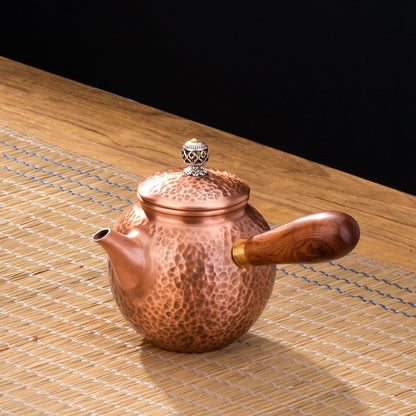 Genuine Copper Tea Pot Kettle Handmade Pure Copper Kettle Electric Ceramic Stove Handle Pot Pitcher Tea Set Copper Teapot - ScentiMelti  Genuine Copper Tea Pot Kettle Handmade Pure Copper Ket