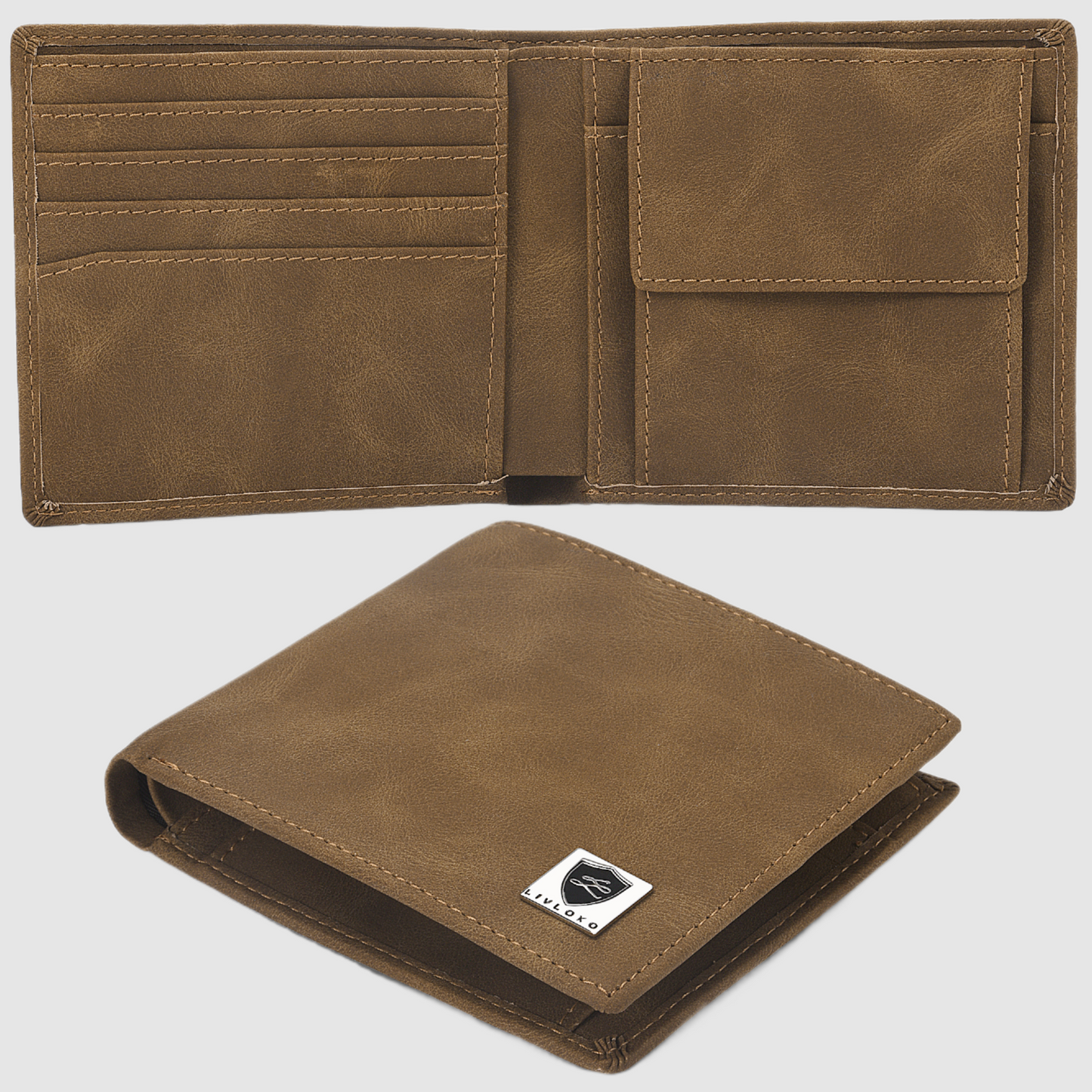 Men's Brown Soft Leather Vegan Wallet Livloko London ScentiMelti Wax Melts