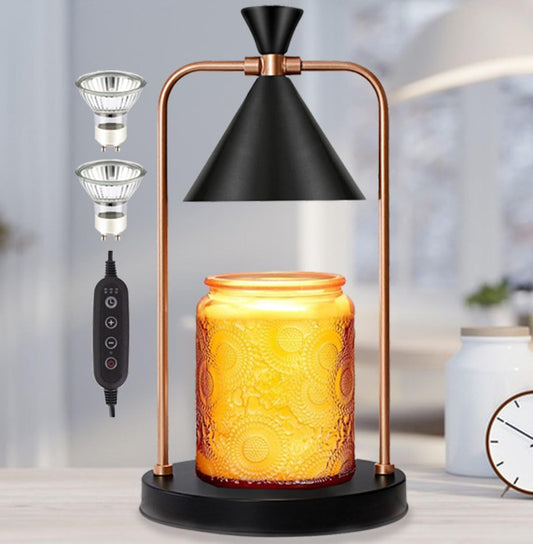 RAINBEAN Candle Warmer Lamp Timer Dimmer Electric Black Candle Warmer Light Wax Melts Warmer For Candle Jars Vintage Home Decor House Warming Gifts For Women