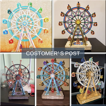 Robotime DIY Wooden Rotatable Ferris Wheel Model With Playing Music Toys For Children Birthday TGN01 - ScentiMelti Home Fragrance, Beauty & Gifts UK