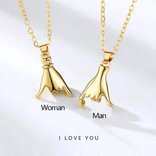 Pinky Promise Hand Pendant Long Distance Relationship Couple Charm Necklace - ScentiMelti Home Fragrance, Beauty & Gifts UK