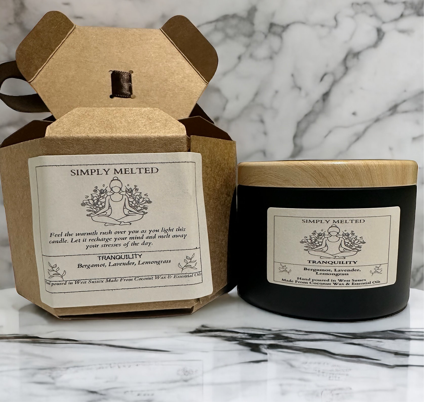 Tranquility | Luxury Handpoured Coconut Wax Candle Simply Melted ScentiMelti Wax Melts