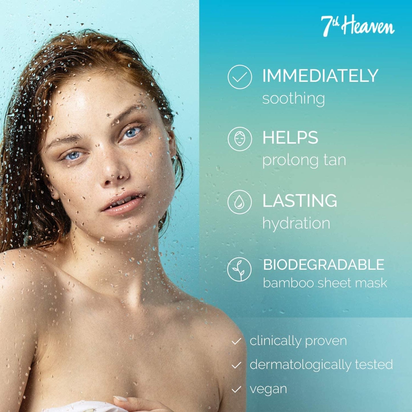 7th Heaven 24 Hour Hydration After Sun Bamboo Sheet Facial Mask, Enriched with Vitamin E and Cooling Cucumber, Immediately Soothing, Clinically Proven and Dermatologically Tested Beauty Goddess ScentiMelti Wax Melts