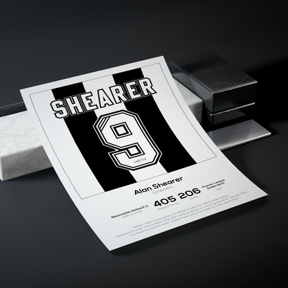 Alan Shearer Newcastle United Legend Stats Print MOTM Football ScentiMelti Wax Melts