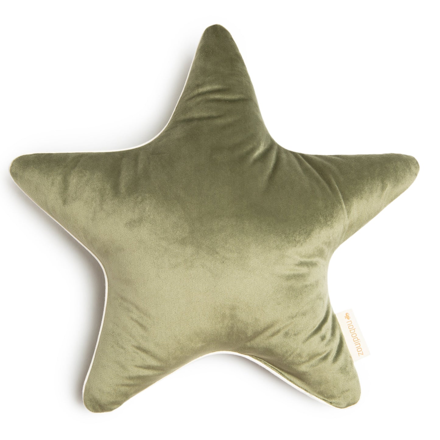 Velvet Aristote Star Cushion in Olive Green by Nobodinoz - ScentiMelti Home Fragrance, Beauty & Gifts UK