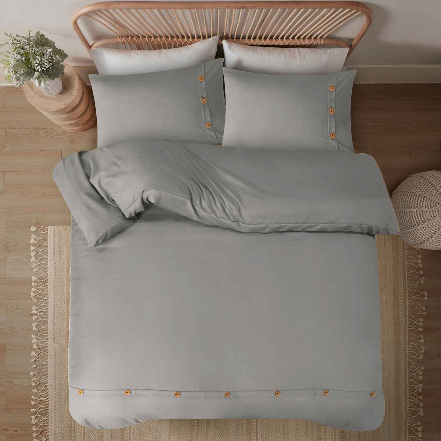 Wood Button Duvet Cover Set Cotton Passion UK ScentiMelti Wax Melts