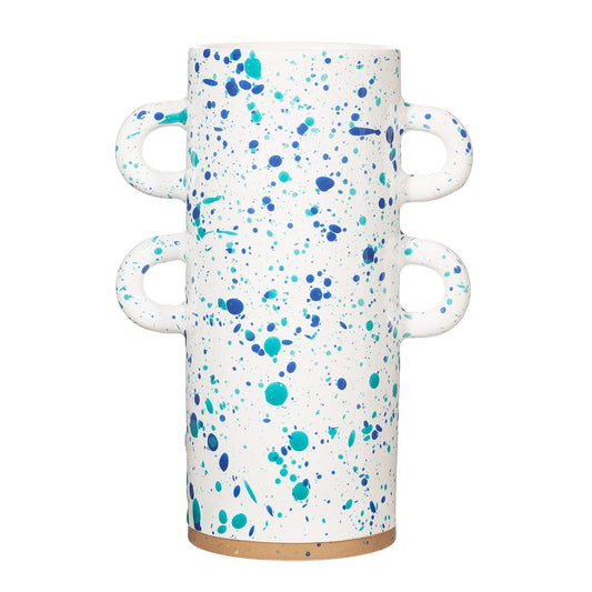 Turquoise and Blue Splatterware Large Vase Billies Inks ScentiMelti Wax Melts