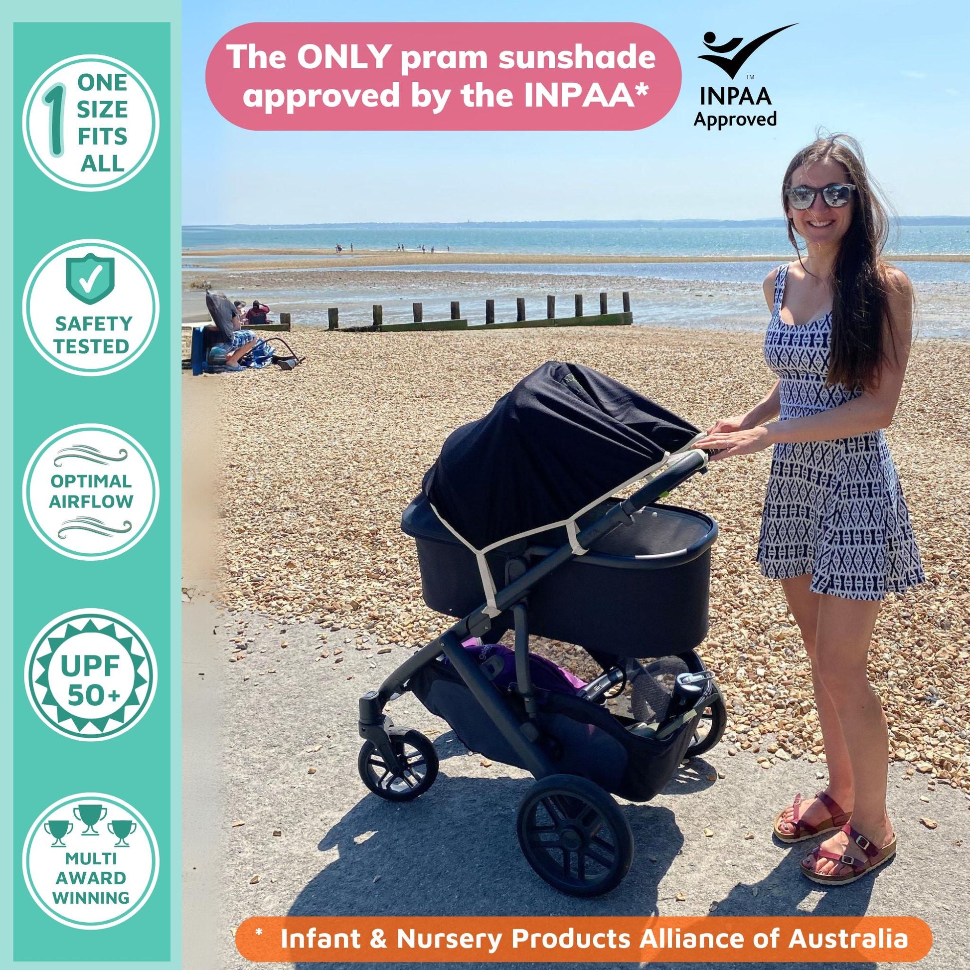 SnoozeShade Original (0-6m); Carrycot & pram sun shade and baby sleep aid; Better than a pram parasol; Doona compatible; Blocks 99% of UV - ScentiMelti Home Fragrance, Beauty & Gifts UK