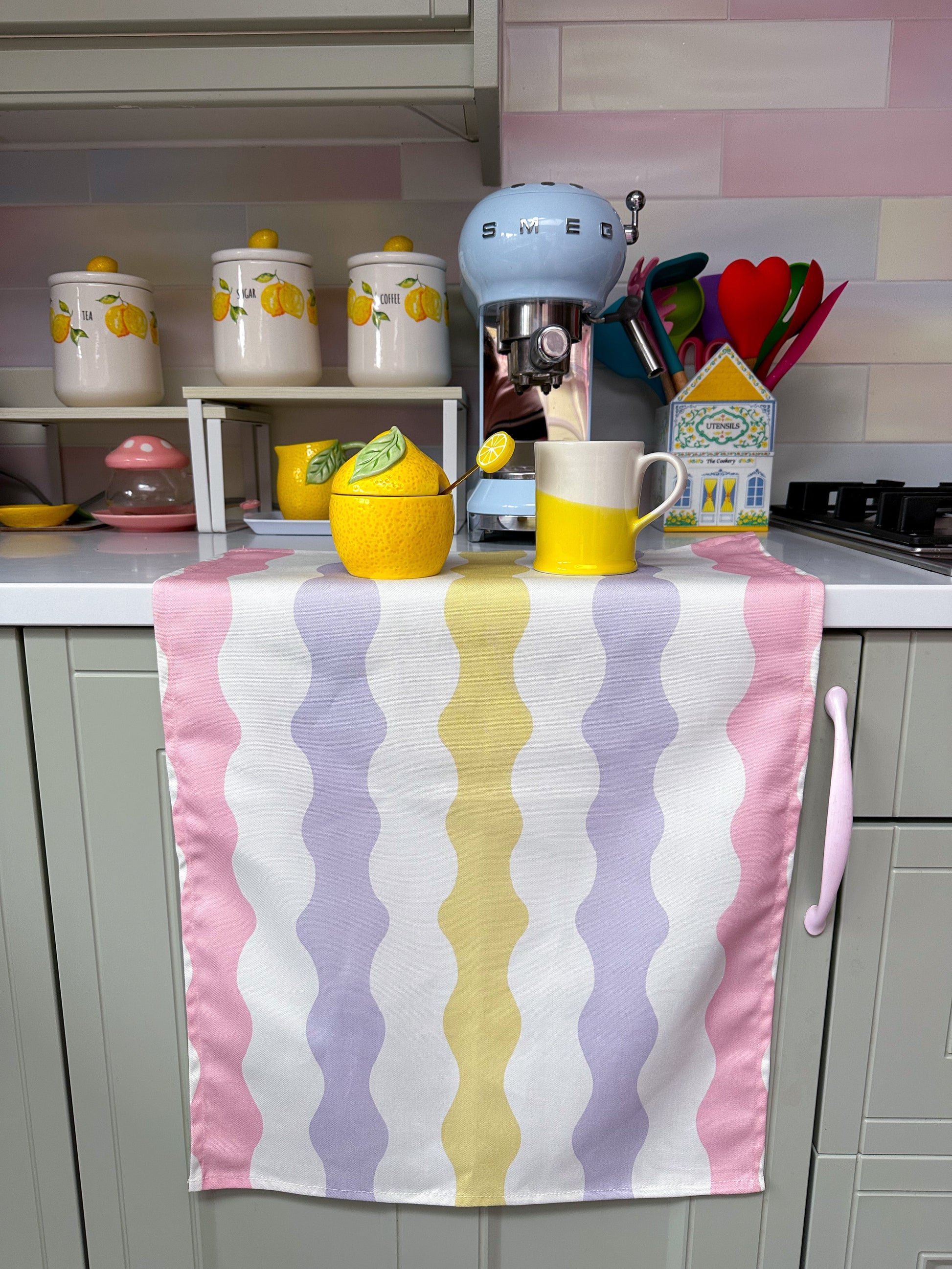 ‘Wiggle With Me’ Pastel Wavy Tea Towel | Kitchen Towel Sorbet Dreams ScentiMelti Wax Melts