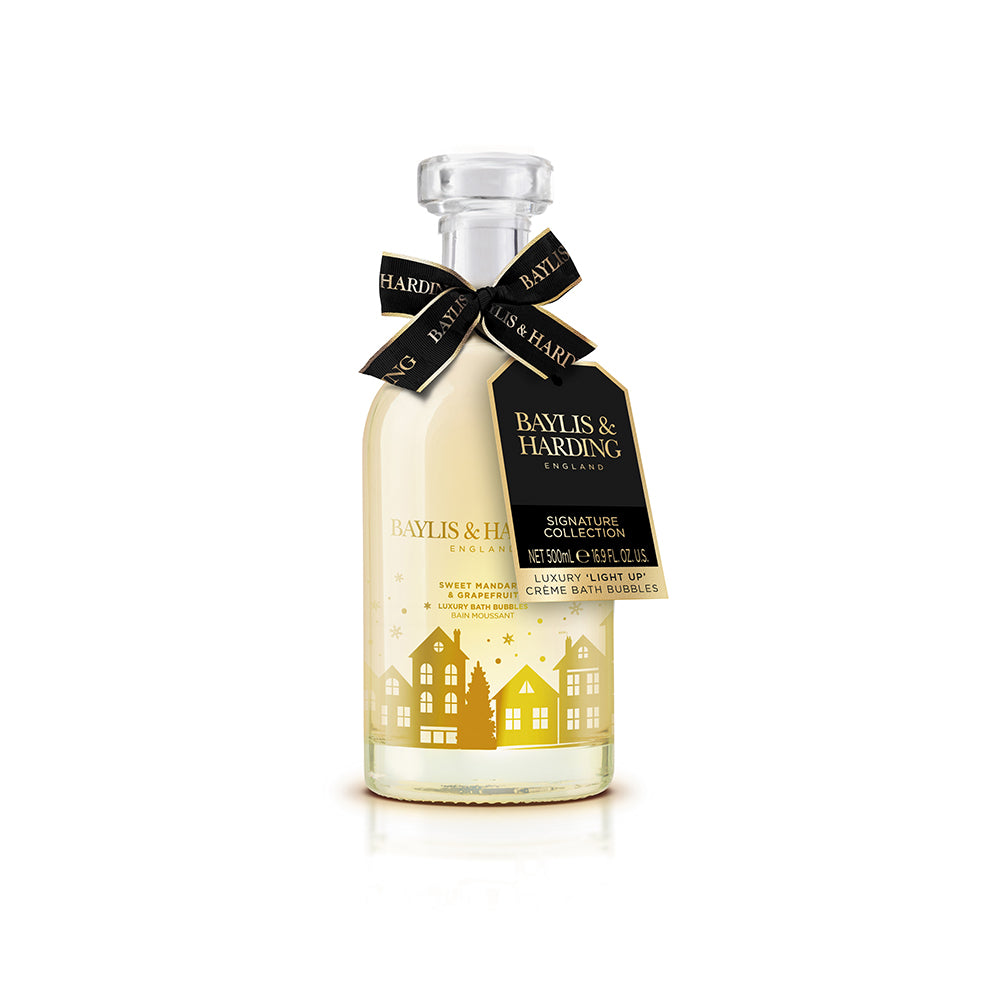 Baylis & Harding Sweet Mandarin & Grapefruit Signature Collection Luxury Light Up Crème Bath Bubbles Decanter 500ml Gift- Vegan Friendly - ScentiMelti Home Fragrance, Beauty & Gifts UK