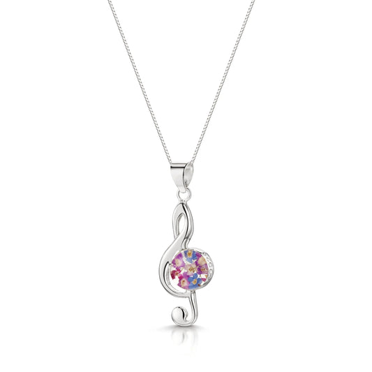 Silver Treble Clef Musical Note Pendant - Purple Haze Collection - ScentiMelti Home Fragrance, Beauty & Gifts UK